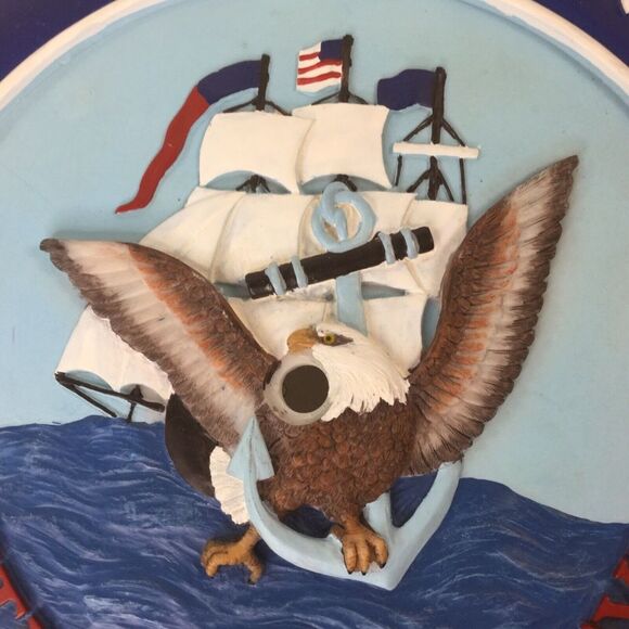 United States Navy Emblem Resin/plast Wall Hanging Plaque Sign Military 10" diam - Picture 5 of 7